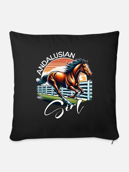 Andalusian Mädchen Andalusier - Sofakissenbezug 45 x 45 cm - Schwarz