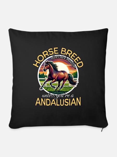 Andalusian Andalusier - Sofakissenbezug 45 x 45 cm - Schwarz