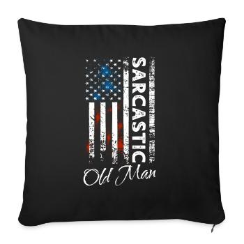 Sarcastic Old Man - Sofa pillowcase 17,3'' x 17,3'' (45 x 45 cm) - black - Front