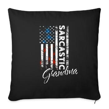 Sarcastic granny - Sofa pillowcase 17,3'' x 17,3'' (45 x 45 cm) - black - Front