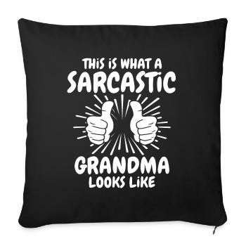 Sarcastic granny - Sofa pillowcase 17,3'' x 17,3'' (45 x 45 cm) - black - Front