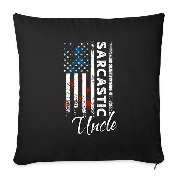 Sarcastic Uncle - Sofa pillowcase 17,3'' x 17,3'' (45 x 45 cm) - black - Front