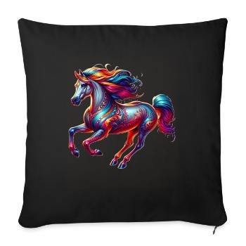 Cheval de trait irlandais Cheval - Housse de coussin décorative 45 x 45 cm - noir - Devant