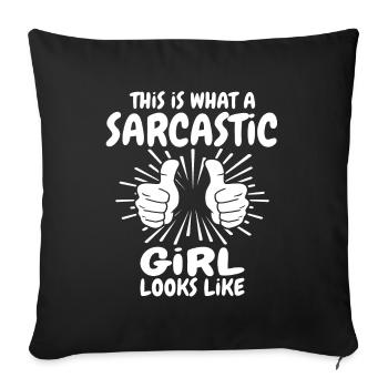 Sarcastic girl - Sofa pillowcase 17,3'' x 17,3'' (45 x 45 cm) - black - Front