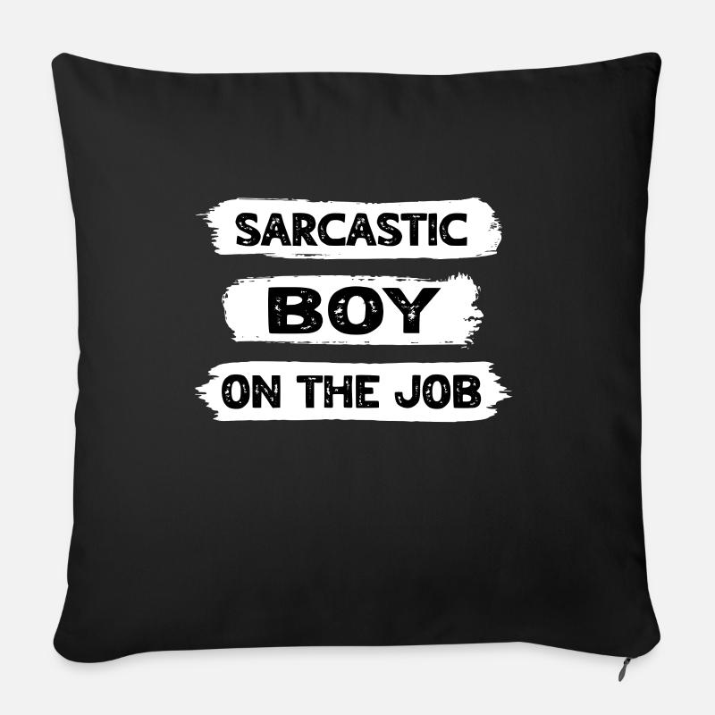 Sarcasme Garçon - Housse de coussin décorative 45 x 45 cm - noir