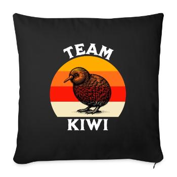 Dictons drôles de kiwis néo-zélandais - Housse de coussin décorative 45 x 45 cm - noir - Devant