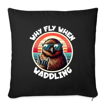 Dicton néo-zélandais - Housse de coussin décorative 45 x 45 cm - noir - Devant
