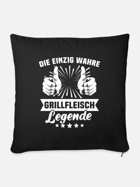 Grillfleisch - Sofakissenbezug 45 x 45 cm - Schwarz