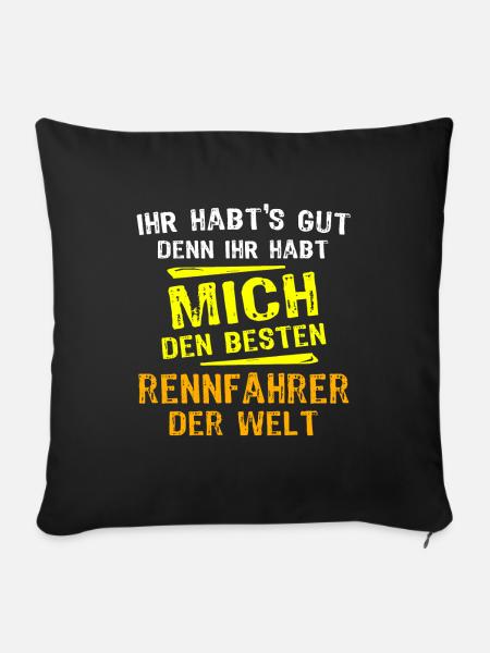 rRennfahrer Geschenk - Sofakissenbezug 45 x 45 cm - Schwarz