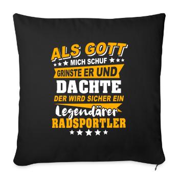Cyclists Road Cycling - Sofa pillowcase 17,3'' x 17,3'' (45 x 45 cm) - black - Front