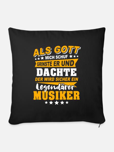 Musiker Musizieren - Sofakissenbezug 45 x 45 cm - Schwarz