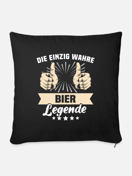 Bier Sprüche - Sofakissenbezug 45 x 45 cm - Schwarz
