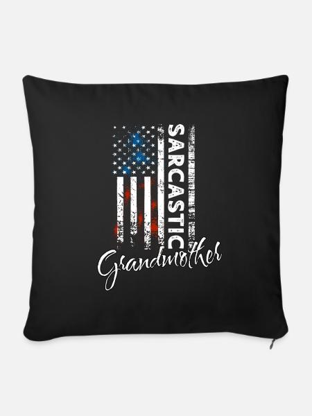Sarkastische Grossmutter - Sofakissenbezug 45 x 45 cm - Schwarz