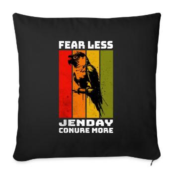 Jenday Conure Yellow-headed Parakeet - Sofa pillowcase 17,3'' x 17,3'' (45 x 45 cm) - black - Front