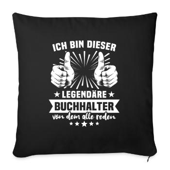 Légende du comptable - Housse de coussin décorative 45 x 45 cm - noir - Devant