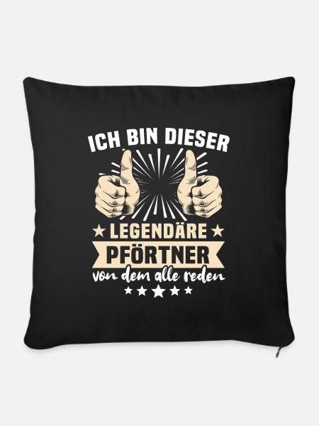 Pförtner Sprüche - Sofakissenbezug 45 x 45 cm - Schwarz
