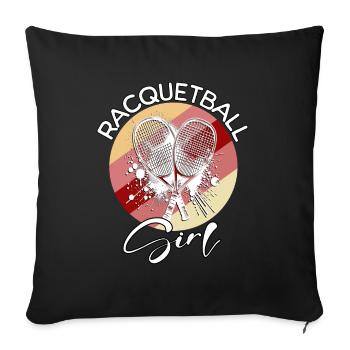 Racquetball Girl - Sofa pillowcase 17,3'' x 17,3'' (45 x 45 cm) - black - Front