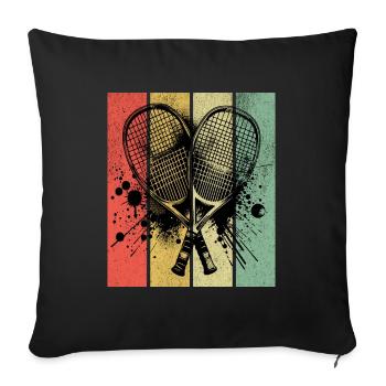 Racquetball Retro - Sofa pillowcase 17,3'' x 17,3'' (45 x 45 cm) - black - Front
