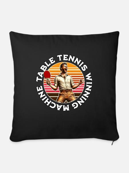Table Tennis Gewinner - Sofakissenbezug 45 x 45 cm - Schwarz