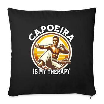Drôle de dicton de capoeira - Housse de coussin décorative 45 x 45 cm - noir - Devant