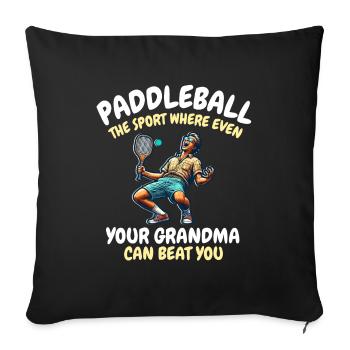 Drôle de dicton de paddleball - Housse de coussin décorative 45 x 45 cm - noir - Devant