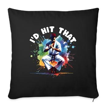 Dictons de capoeira - Housse de coussin décorative 45 x 45 cm - noir - Devant