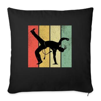 Capoeira Retro - Sofa pillowcase 17,3'' x 17,3'' (45 x 45 cm) - black - Front