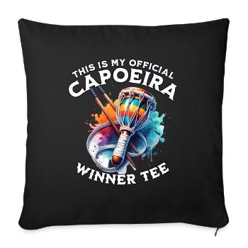 Joueur de capoeira - Housse de coussin décorative 45 x 45 cm - noir - Devant