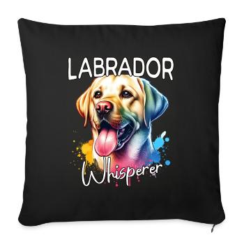 Chuchoteur du Labrador - Housse de coussin décorative 45 x 45 cm - noir - Devant