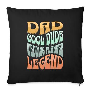 Papa Wedding Planner - Housse de coussin décorative 45 x 45 cm - noir - Devant