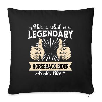 Legendary Horseman Rider - Sofa pillowcase 17,3'' x 17,3'' (45 x 45 cm) - black - Front