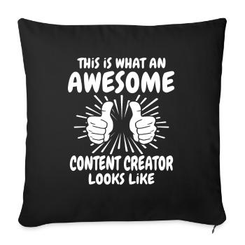 Créateur de contenu - Housse de coussin décorative 45 x 45 cm - noir - Devant