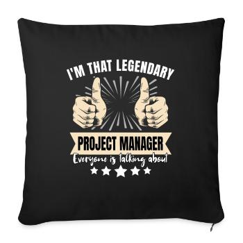 Chef de projet légendaire - Housse de coussin décorative 45 x 45 cm - noir - Devant