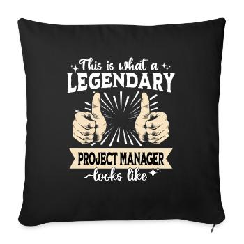 Chef de projet légendaire - Housse de coussin décorative 45 x 45 cm - noir - Devant
