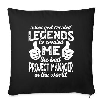 Meilleur chef de projet Légende - Housse de coussin décorative 45 x 45 cm - noir - Devant