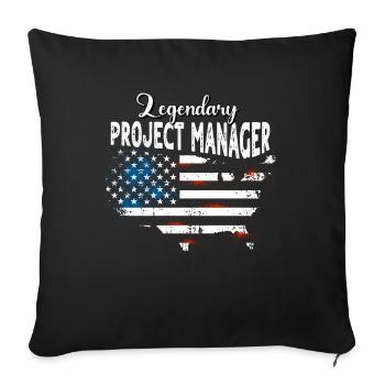 Projektmanager US - Sofakissenbezug 45 x 45 cm - Schwarz - Vorne