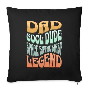Dad Space Enthusiast - Sofa pillowcase 17,3'' x 17,3'' (45 x 45 cm) - black - Front