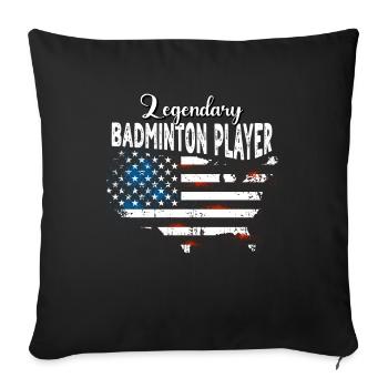 Badmintonspieler US - Sofakissenbezug 45 x 45 cm - Schwarz - Vorne