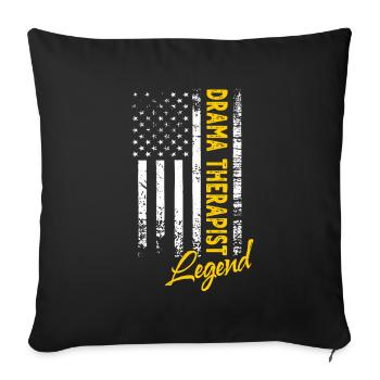 Dramatherapeut Legende - Sofakissenbezug 45 x 45 cm - Schwarz - Vorne