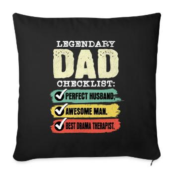 Papa Dramatherapeut Vatertag - Sofakissenbezug 45 x 45 cm - Schwarz - Vorne