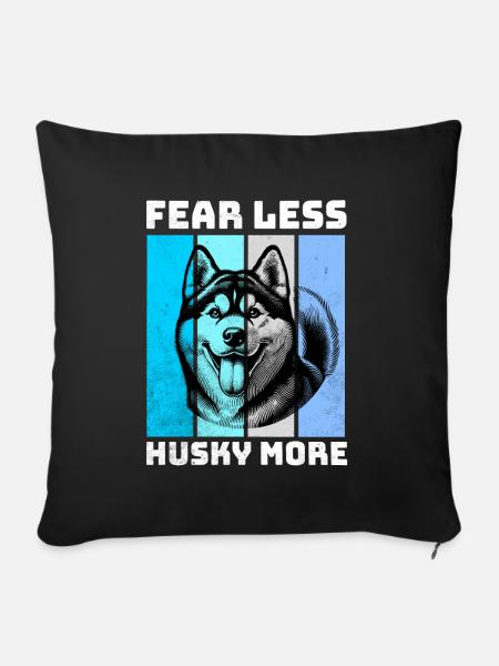 Husky Schlittenhund - Sofakissenbezug 45 x 45 cm - Schwarz