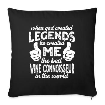 Best Wine Connoisseur Legend - Sofa pillowcase 17,3'' x 17,3'' (45 x 45 cm) - black - Front