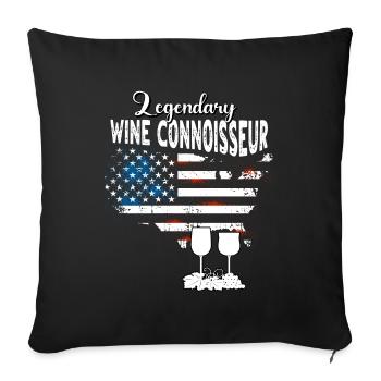 Weinkenner US - Sofakissenbezug 45 x 45 cm - Schwarz - Vorne