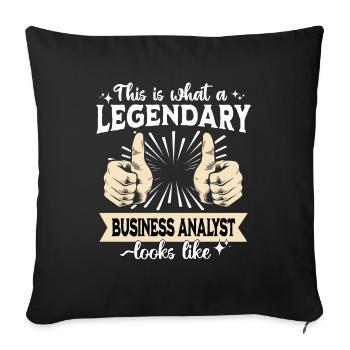 Analyste d’affaires légendaire - Housse de coussin décorative 45 x 45 cm - noir - Devant