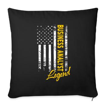 Légende de l’analyste d’affaires - Housse de coussin décorative 45 x 45 cm - noir - Devant