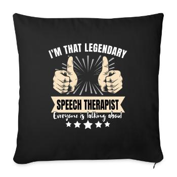 Orthophoniste légendaire - Housse de coussin décorative 45 x 45 cm - noir - Devant