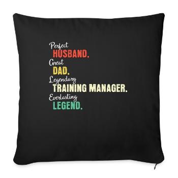Gestionnaire de formation Papa - Housse de coussin décorative 45 x 45 cm - noir - Devant