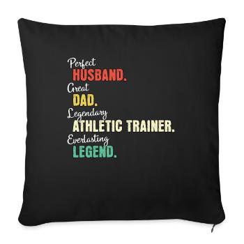 Entraîneur sportif papa - Housse de coussin décorative 45 x 45 cm - noir - Devant