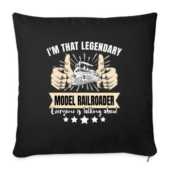 Modéliste ferroviaire légendaire - Housse de coussin décorative 45 x 45 cm - noir - Devant