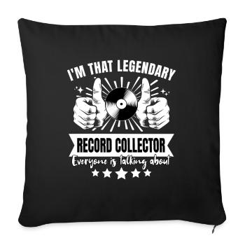 Légende légendaire du collectionneur de disques - Housse de coussin décorative 45 x 45 cm - noir - Devant
